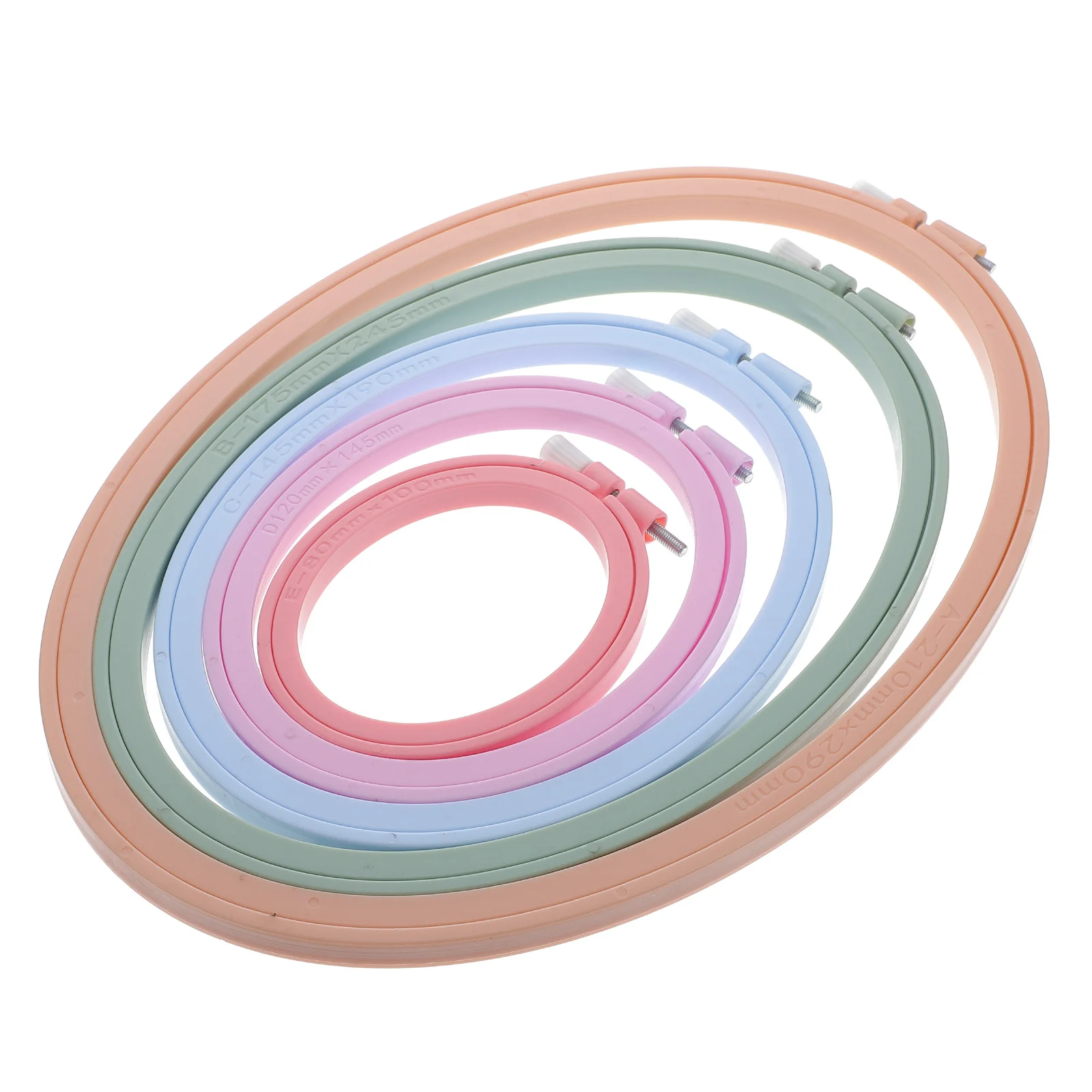 5Pcs Ellipse Embroidery Hoops Plastic Cross Stitch Frames DIY Oval Circles Abs Accessories Lightweight Durable Adjustable Screws
5Pcs Ellipse Embroidery Hoops Plastic Cross Stitch Frames DIY Oval Circles Abs Accessories Lightweight Durable Adjustable Screws