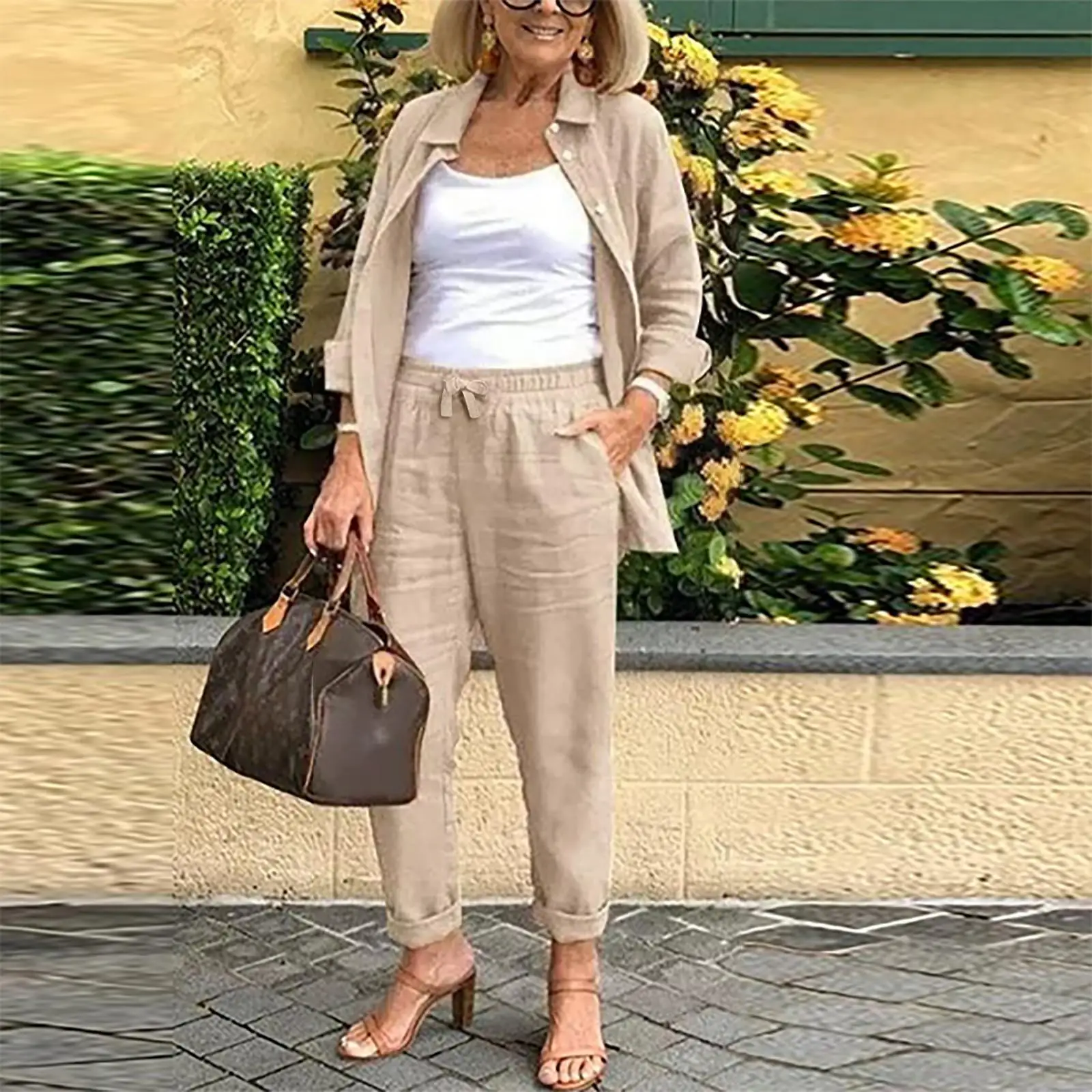 Spring Autumn New Casual Fashion 2 Piece Sets Solid Color Loose Long-sleeved Lapel Single Breasted Elastic Waist Female Suit
Spring Autumn New Casual Fashion 2 Piece Sets Solid Color Loose Long-sleeved Lapel Single Breasted Elastic Waist Female Suit