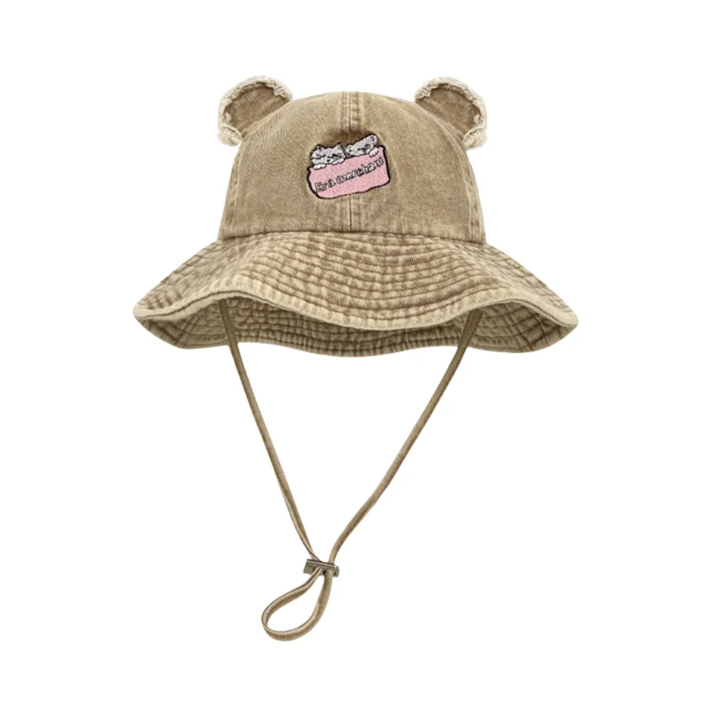 UV Protection Bear Ears Hiking Fisherman Hat Wide Brim Embroidery Sun Denim Hat Sunscreen Retro Lace-up Bucket Cap Camping
UV Protection Bear Ears Hiking Fisherman Hat Wide Brim Embroidery Sun Denim Hat Sunscreen Retro Lace-up Bucket Cap Camping