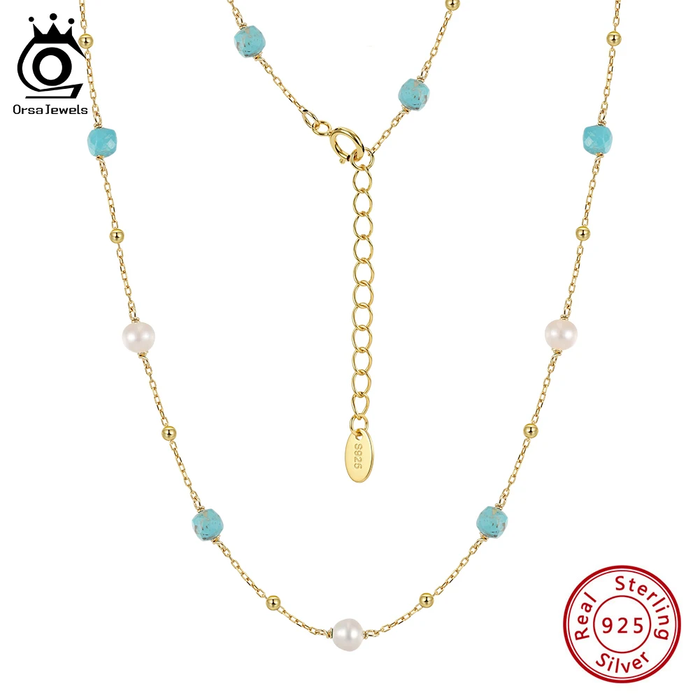 ORSA JEWELS Natural Turquoise 925 Sterling Silver Necklace with Freshwater Pearl Exquisite Daily Chic for Women Jewelry MPN12
ORSA JEWELS Natural Turquoise 925 Sterling Silver Necklace with Freshwater Pearl Exquisite Daily Chic for Women Jewelry MPN12