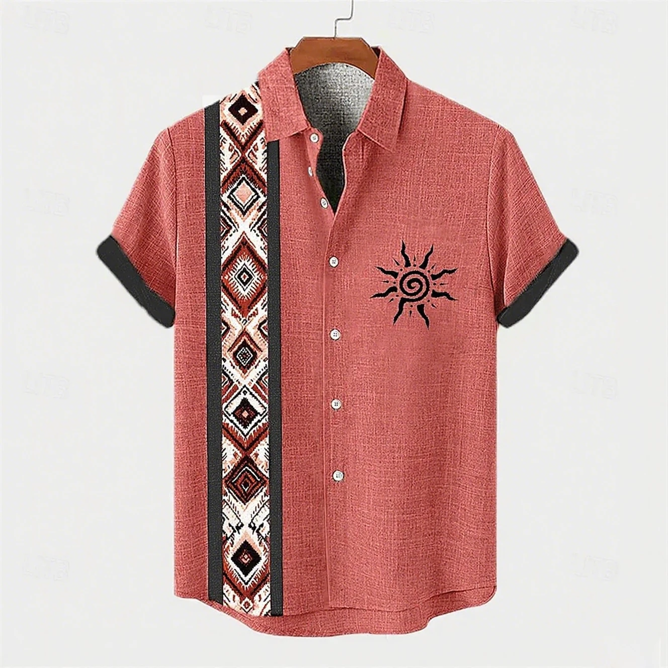 Men's Simple Retro Linen 3D Print Contrasting Color Hawaiian Beach Outdoor Shirt Men's Short-sleeved Lapel Shirt Business Top
Men's Simple Retro Linen 3D Print Contrasting Color Hawaiian Beach Outdoor Shirt Men's Short-sleeved Lapel Shirt Business Top