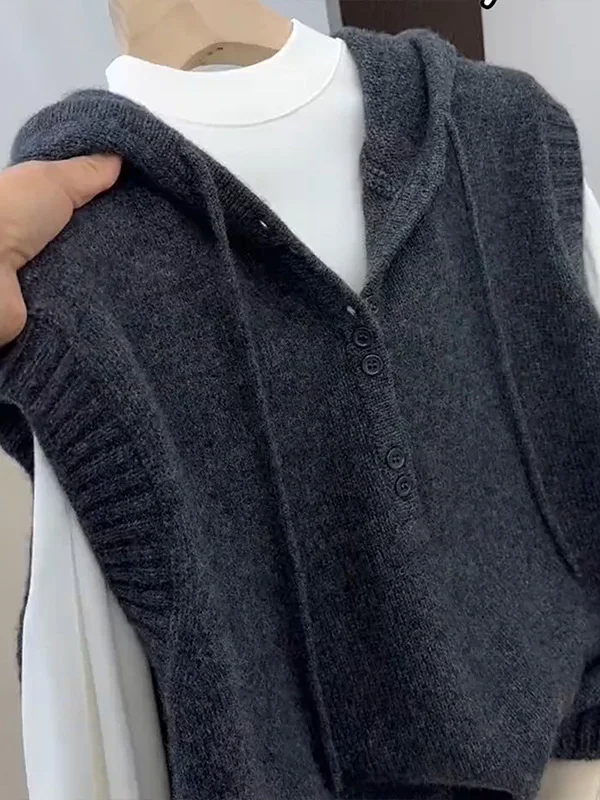 Женский вязаный жилет больших размеров в Корейском стиле с капюшоном, повседневный свободный осенне-зимний новый модный топ из смеси полиэстера
Женский вязаный жилет больших размеров в Корейском стиле с капюшоном, повседневный свободный осенне-зимний новый модный топ из смеси полиэстера
