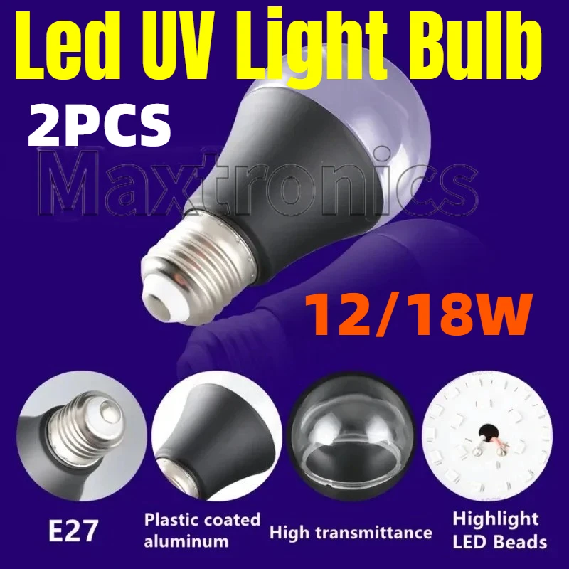 2026 2PCS E27 395nm Led UV Light Bulb 12/18W Glow in Dark for Atmosphere Body Paint Club Party Neon Posters Purple LED Bulb Lamp
2026 2PCS E27 395nm Led UV Light Bulb 12/18W Glow in Dark for Atmosphere Body Paint Club Party Neon Posters Purple LED Bulb Lamp