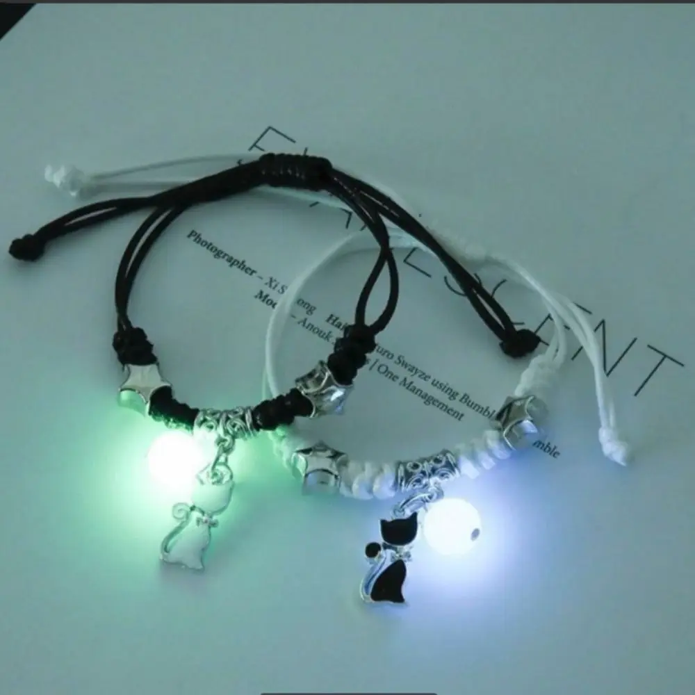 2Pcs Adjustable Luminous Beads Couple Bracelet Woven Rope Bracelet Jewelry Charms Bracelet Set Fashion Cat Friendship Bracelet
2Pcs Adjustable Luminous Beads Couple Bracelet Woven Rope Bracelet Jewelry Charms Bracelet Set Fashion Cat Friendship Bracelet