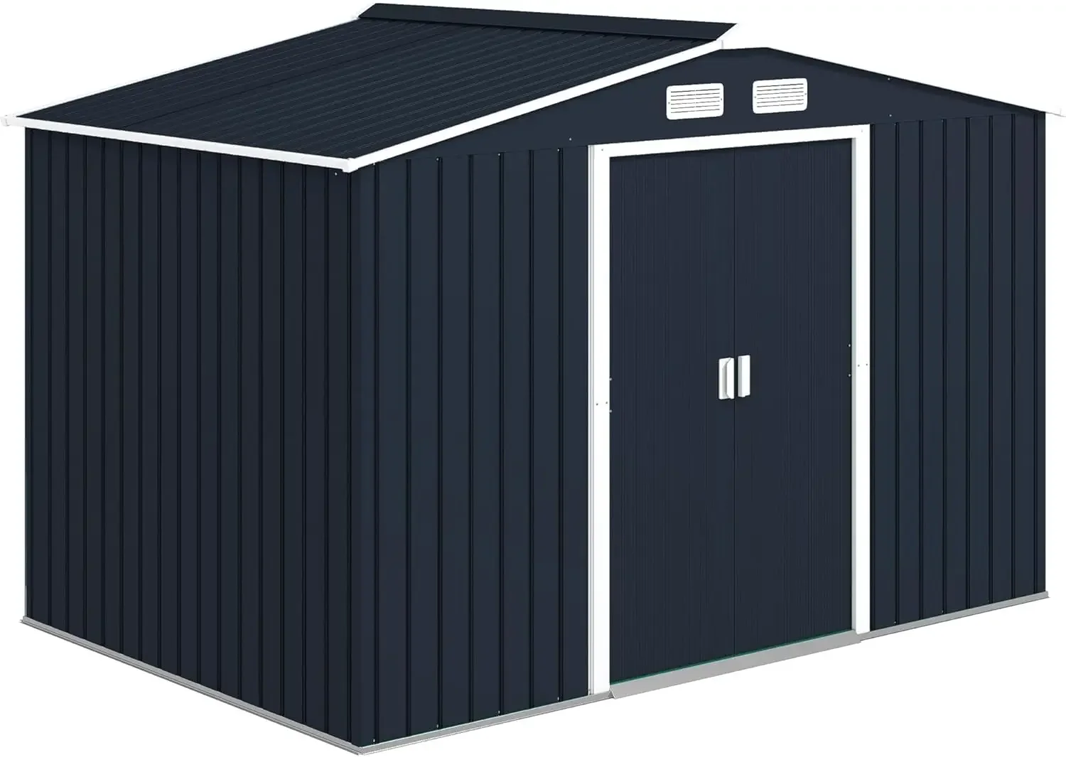 9' x 6' Outdoor Storage Shed, Garden Tool Metal Shed with Foundation Kit, Double Lockable Door, Air Vents and Sloping Roof
9' x 6' Outdoor Storage Shed, Garden Tool Metal Shed with Foundation Kit, Double Lockable Door, Air Vents and Sloping Roof