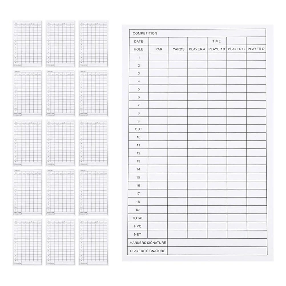 Golf Scorecard Printed White Coated Paper Durable Portable On Course Golf Accessories Sheets Scorekeeping Tools
Golf Scorecard Printed White Coated Paper Durable Portable On Course Golf Accessories Sheets Scorekeeping Tools