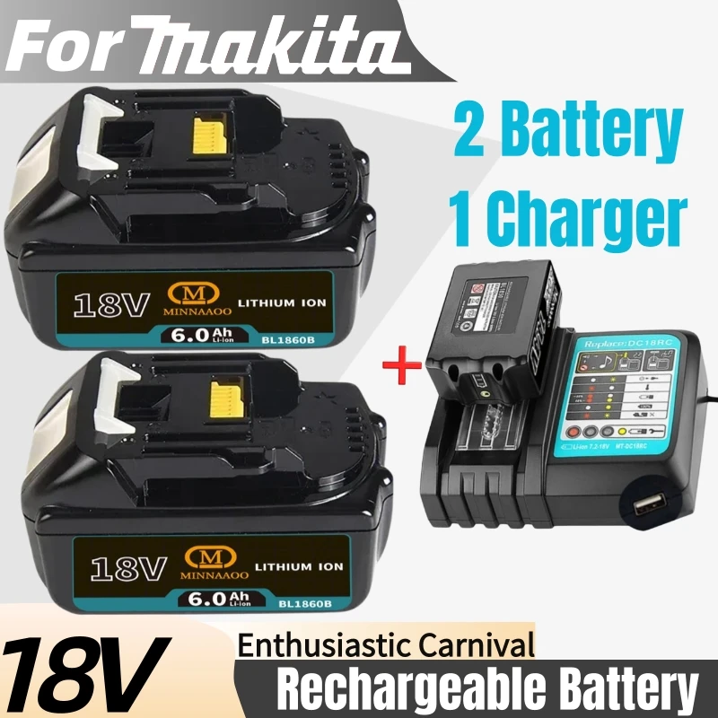 100% Genuine For Makita 6Ah for Makita 18V Battery BL1840 BL1830B BL1850B BL1850 BL1860 Replacement Lithium Battery Power Tool
100% Genuine For Makita 6Ah for Makita 18V Battery BL1840 BL1830B BL1850B BL1850 BL1860 Replacement Lithium Battery Power Tool