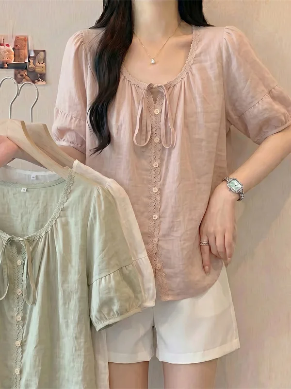 Loose Casual Korean Style plus Size Shirt Short Sleeve Summer New Style Lazy Style Design Slimming Effectiveness Leisure Belt...
Loose Casual Korean Style plus Size Shirt Short Sleeve Summer New Style Lazy Style Design Slimming Effectiveness Leisure Belt...