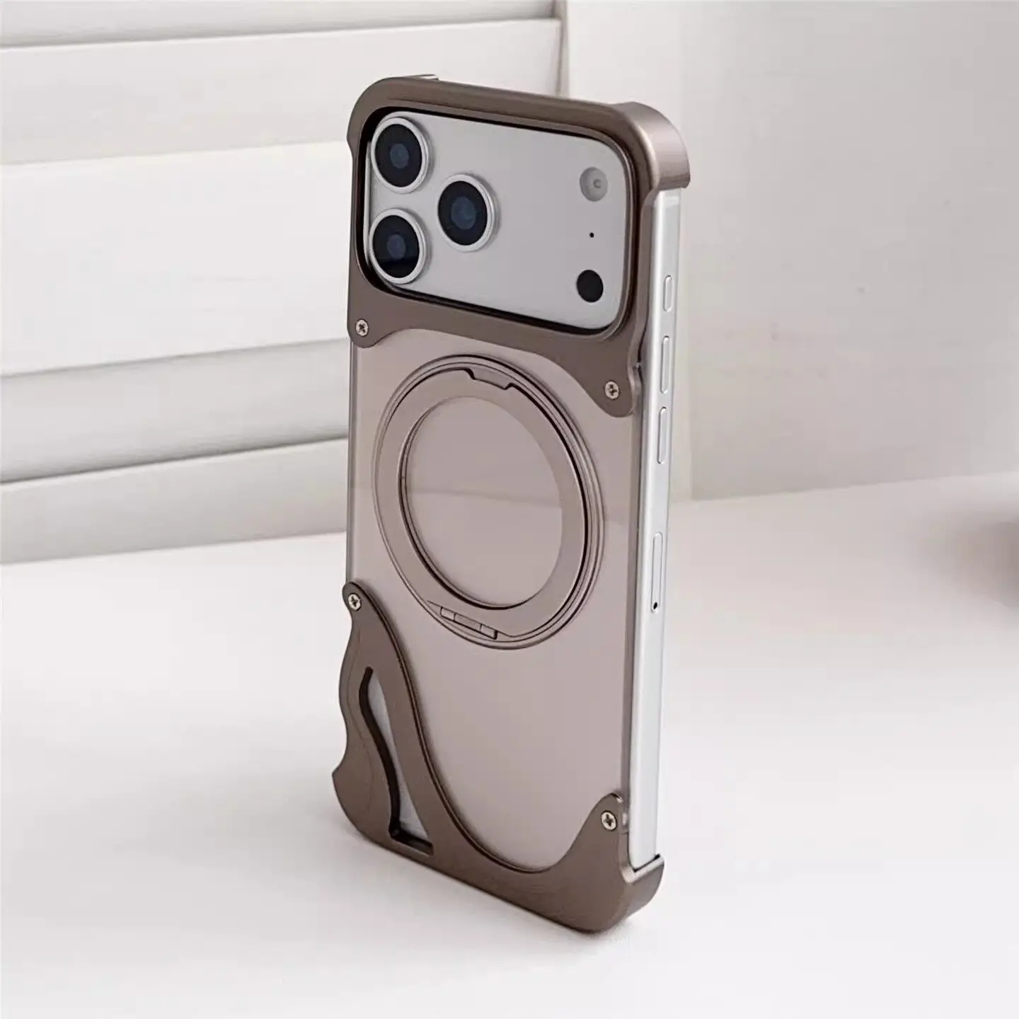 Suitable for iPhone 17 Pro Max aluminum alloy phone case, metal frameless rotating bracket, magnetic suction heat dissipation
Suitable for iPhone 17 Pro Max aluminum alloy phone case, metal frameless rotating bracket, magnetic suction heat dissipation