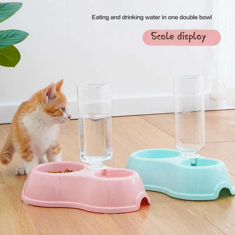Pet feeding and drinking 2-in-1 feeder plastic double bowl cat automatic drinking bottle pet feeding supplies in stocks
Pet feeding and drinking 2-in-1 feeder plastic double bowl cat automatic drinking bottle pet feeding supplies in stocks