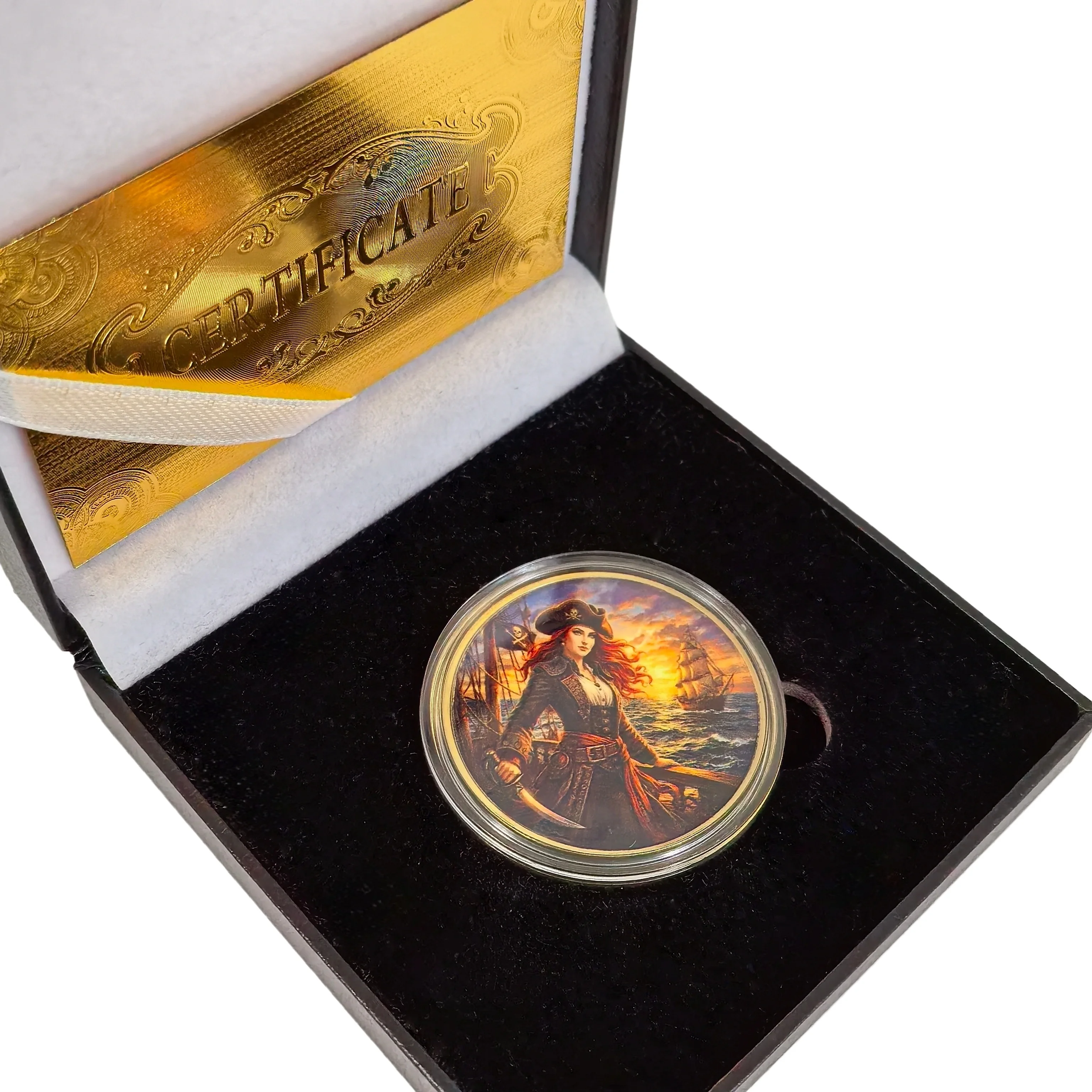 40mm Pirate Girl Challenge Coin Metal Gold Colorful Commemorative Coin Art Craft Collection Home Decoration Birthday Gift
40mm Pirate Girl Challenge Coin Metal Gold Colorful Commemorative Coin Art Craft Collection Home Decoration Birthday Gift