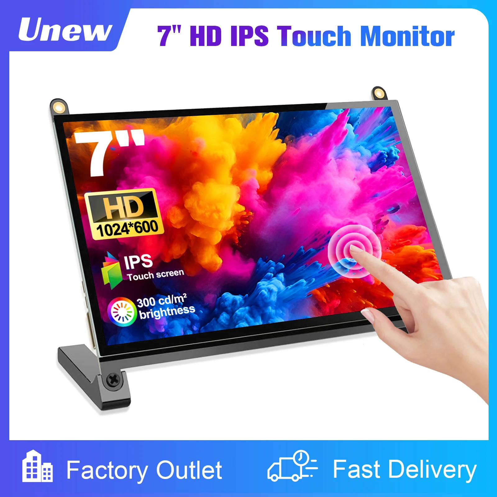 7-дюймовый сенсорный дисплей с пикселями 1024X600, 5-точечный драйвер сенсорного экрана, бесплатный HDMI Type-C, подходит для игровых консолей ПК
7-дюймовый сенсорный дисплей с пикселями 1024X600, 5-точечный драйвер сенсорного экрана, бесплатный HDMI Type-C, подходит для игровых консолей ПК