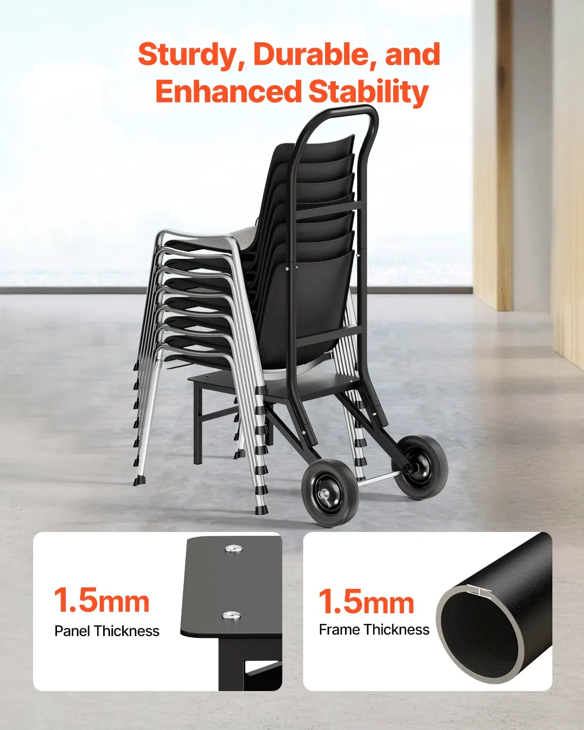 Folding Chair Rack Cart For 10 Chairs Of 150 LBS Push-Style Chair Dolly
Folding Chair Rack Cart For 10 Chairs Of 150 LBS Push-Style Chair Dolly