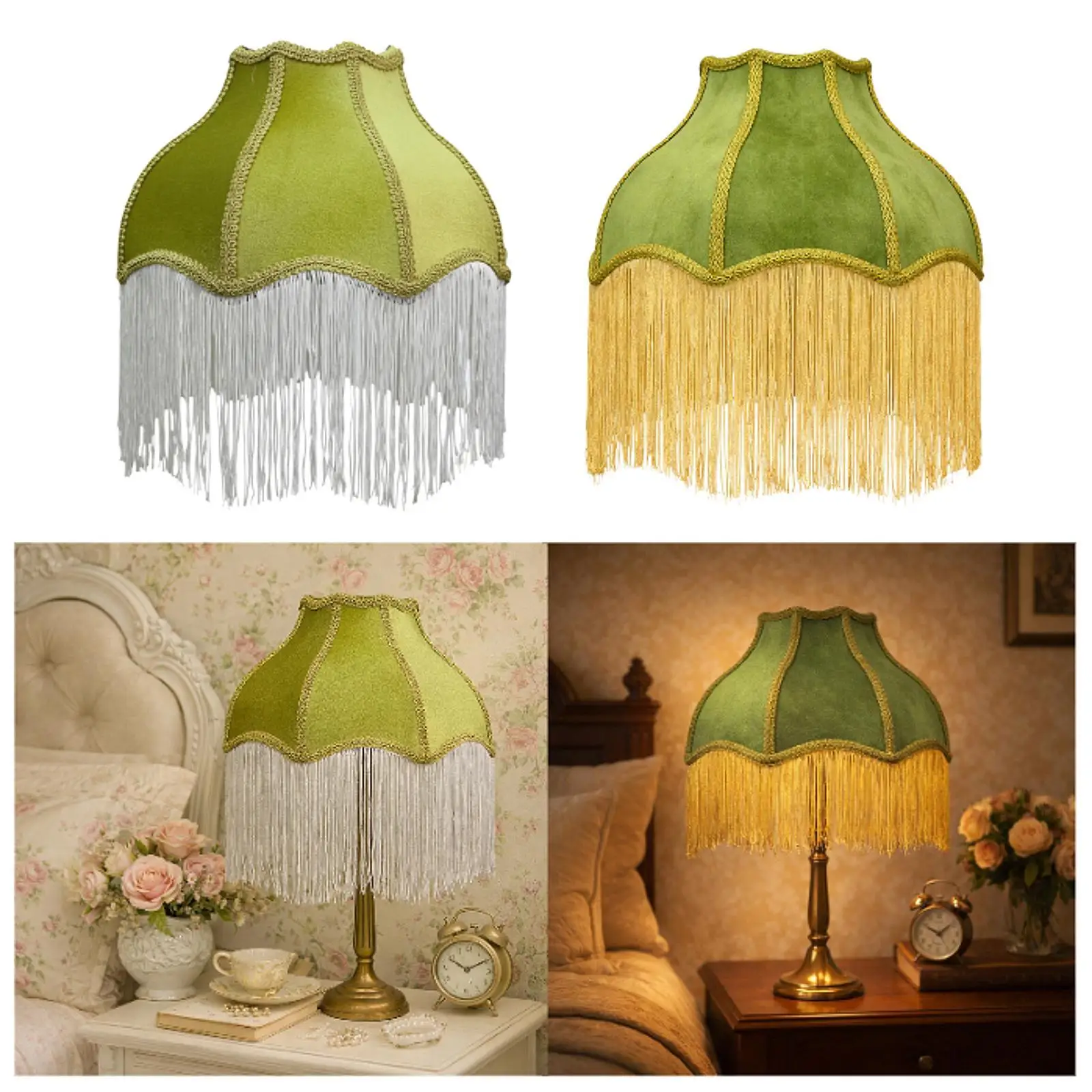 European Velvet Bell Lampshade with Tassels and Fringe Table Lamp Shade for E27 Base Home Office Decor
European Velvet Bell Lampshade with Tassels and Fringe Table Lamp Shade for E27 Base Home Office Decor