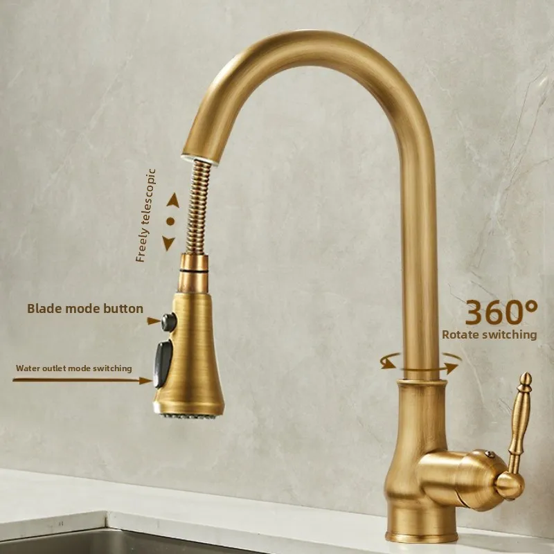 Antique Brass Kitchen Faucet Pull Out Spout Kitchen Faucets Black Single Hole Swivel Hot Cold Water Kitchen Mixers Taps
Antique Brass Kitchen Faucet Pull Out Spout Kitchen Faucets Black Single Hole Swivel Hot Cold Water Kitchen Mixers Taps