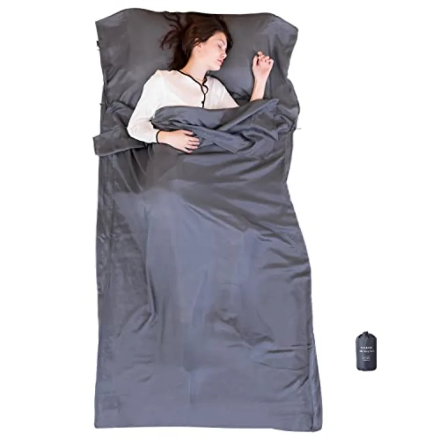 100% Silk Sleep Sack with Zippers on 3 Sides 87"x43" Large Sleeping Liners for Hotels Travel and Camping Multifunctional Travel
100% Silk Sleep Sack with Zippers on 3 Sides 87"x43" Large Sleeping Liners for Hotels Travel and Camping Multifunctional Travel
