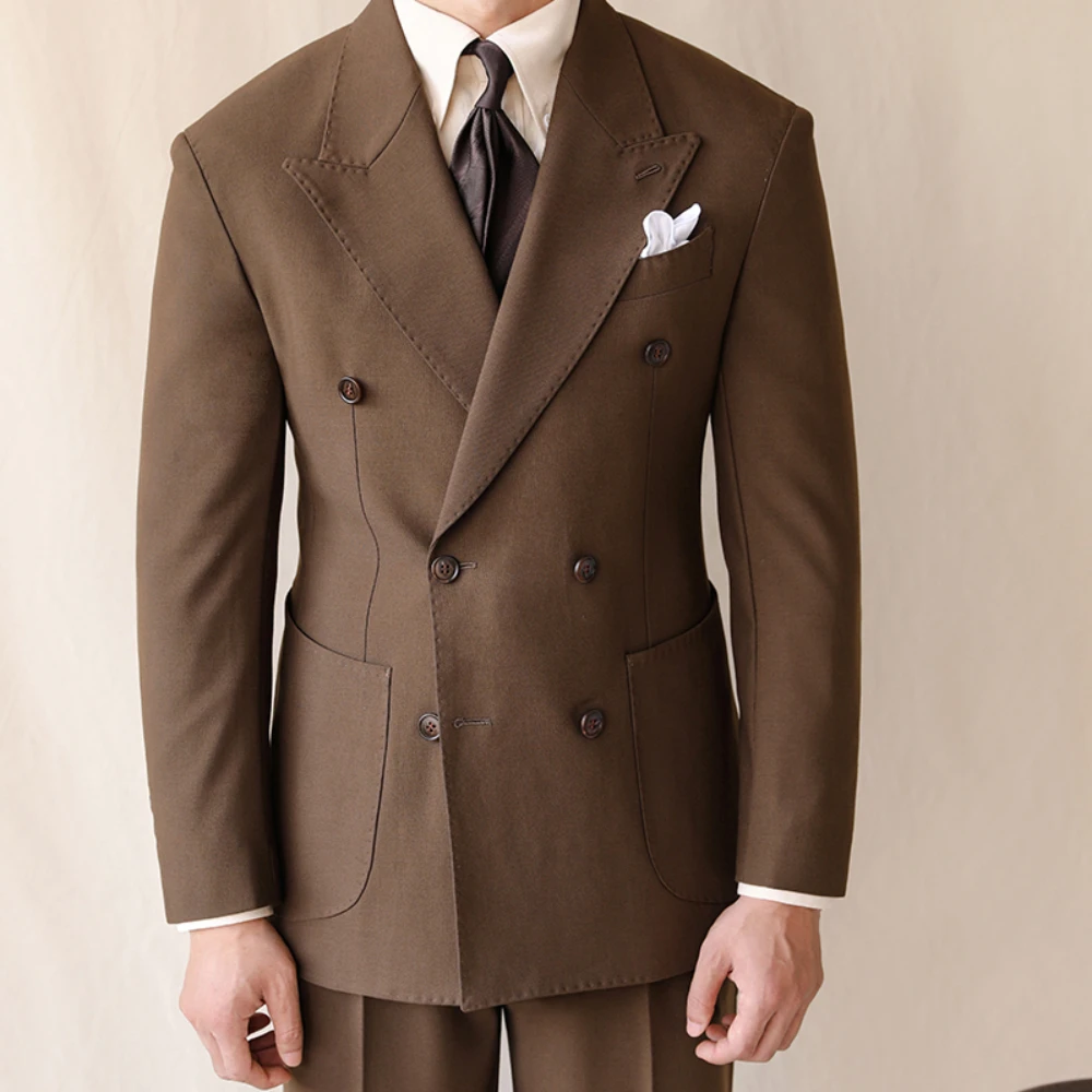 British Style Suits For Men Blazer Pants Two Pieces Set Casual Business Double Breasted Wedding Dress Banquet Tuxedo Costume
British Style Suits For Men Blazer Pants Two Pieces Set Casual Business Double Breasted Wedding Dress Banquet Tuxedo Costume