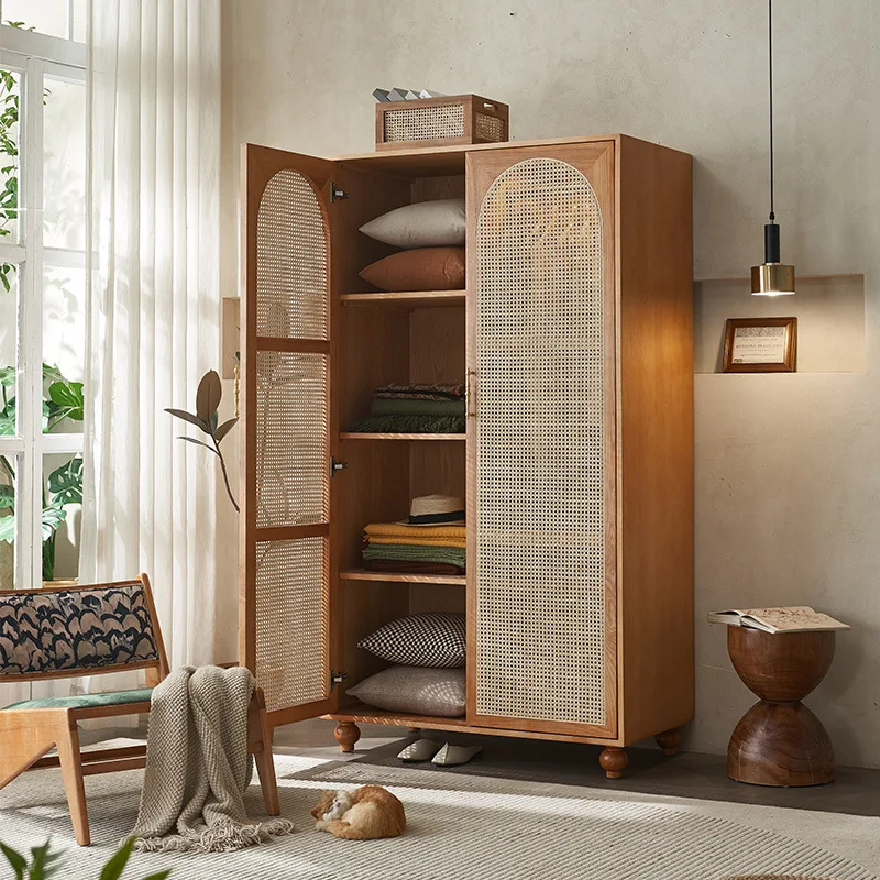 Шкаф для хранения вещей из дерева премиум-класса из ротанга, простой современный шкаф в стиле ретро, кровать и спальня для завтрака, двуспальная дверь, пальто
Шкаф для хранения вещей из дерева премиум-класса из ротанга, простой современный шкаф в стиле ретро, кровать и спальня для завтрака, двуспальная дверь, пальто