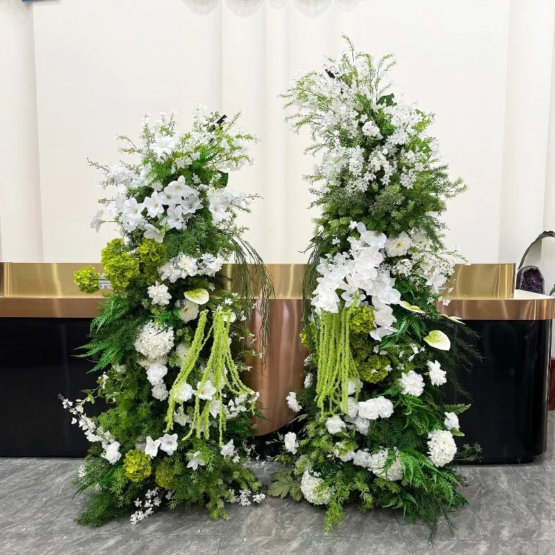 Finished product green simulation horn floral arch scene decorative arrangement horn floral set background
Finished product green simulation horn floral arch scene decorative arrangement horn floral set background