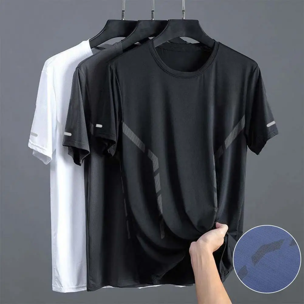 Men Round Neck T-shirt Men's Summer Ice Silk Round Neck T-shirt Loose Fit Pure Color Short Sleeves Pullover for Wear Sport
Men Round Neck T-shirt Men's Summer Ice Silk Round Neck T-shirt Loose Fit Pure Color Short Sleeves Pullover for Wear Sport
