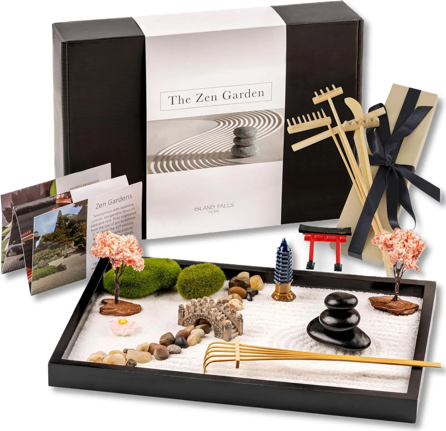 Zen Garden Kit 11x8in. Beautiful Japanese Decor Mini Rock Feature Gift Set for Home, Office Desk. Zen Sand Garden, 6 Too
Zen Garden Kit 11x8in. Beautiful Japanese Decor Mini Rock Feature Gift Set for Home, Office Desk. Zen Sand Garden, 6 Too