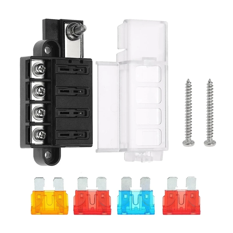 4 Circuit Fuse Block Marine Fuse Block Sea Fuse Block For ST Blade 5045 With Cover For Marine
4 Circuit Fuse Block Marine Fuse Block Sea Fuse Block For ST Blade 5045 With Cover For Marine