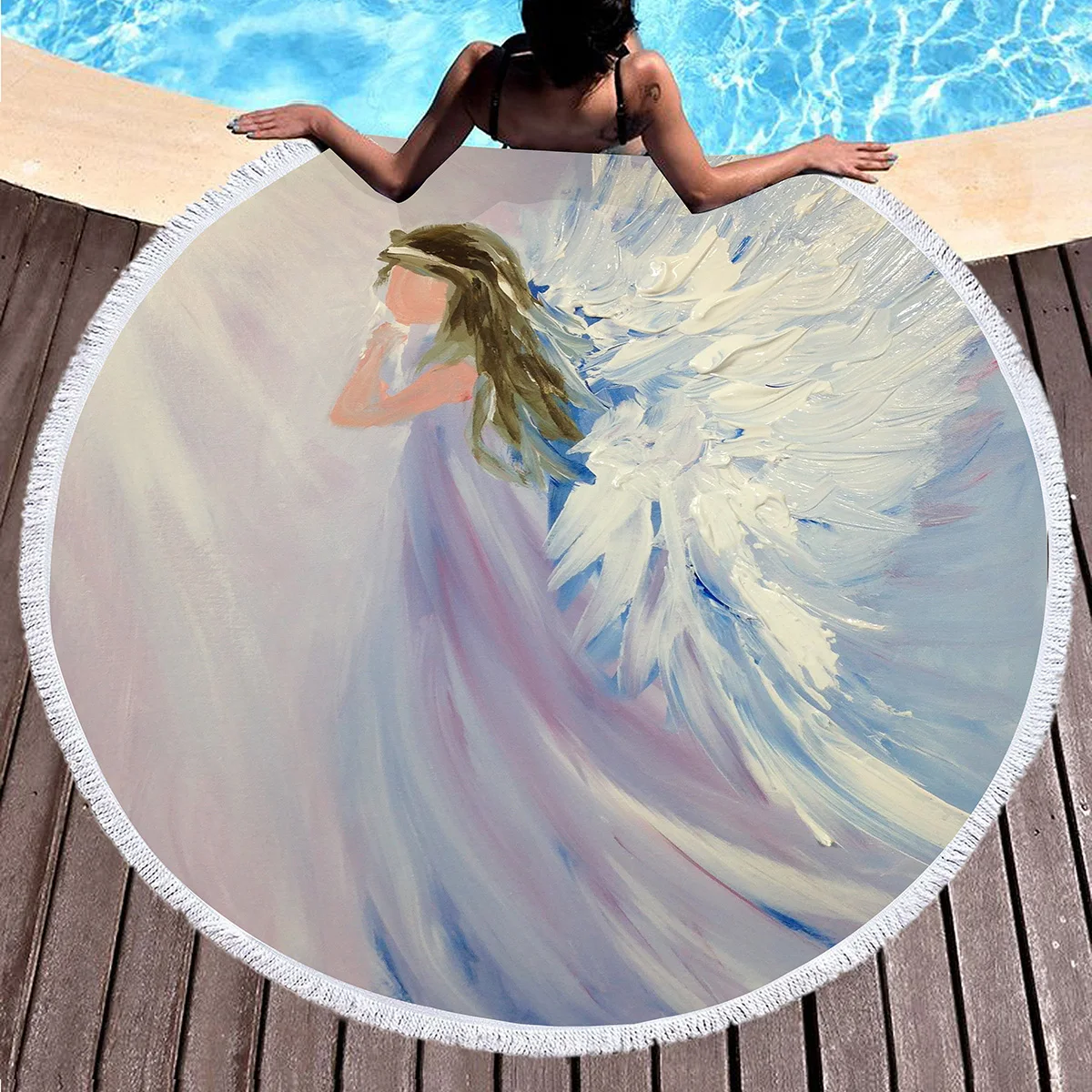 Angel Round Beach Towel Large,Oil Painting Angel Pattern Microfiber Beach Blanket Quick Dry Super Soft Pool Towel Picnic Mat
Angel Round Beach Towel Large,Oil Painting Angel Pattern Microfiber Beach Blanket Quick Dry Super Soft Pool Towel Picnic Mat