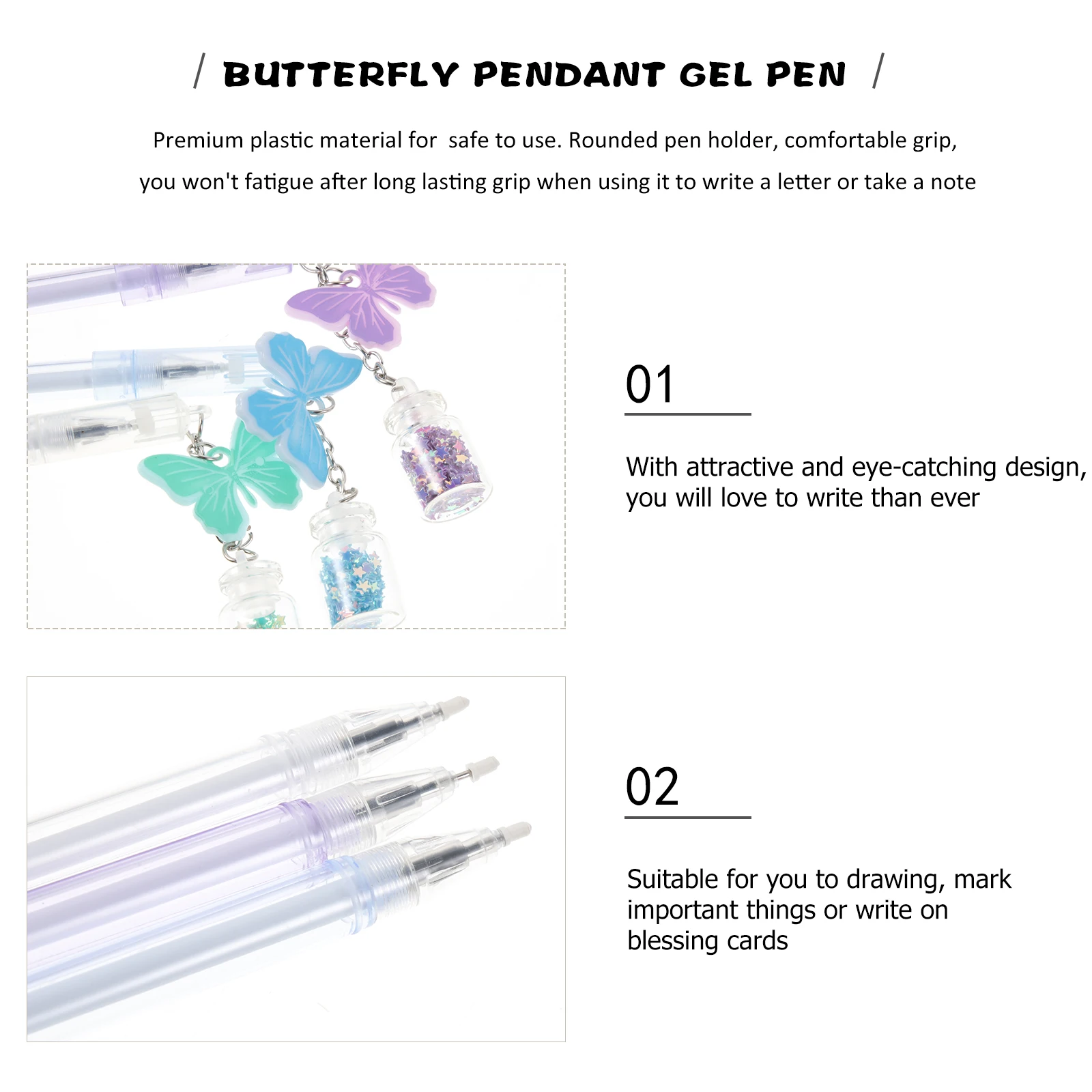 15pcs Butterfly Pendant Gel Pens Cute Flower Design For Women Office School Supplies Writing Drawing Journaling Cards Portable
15pcs Butterfly Pendant Gel Pens Cute Flower Design For Women Office School Supplies Writing Drawing Journaling Cards Portable