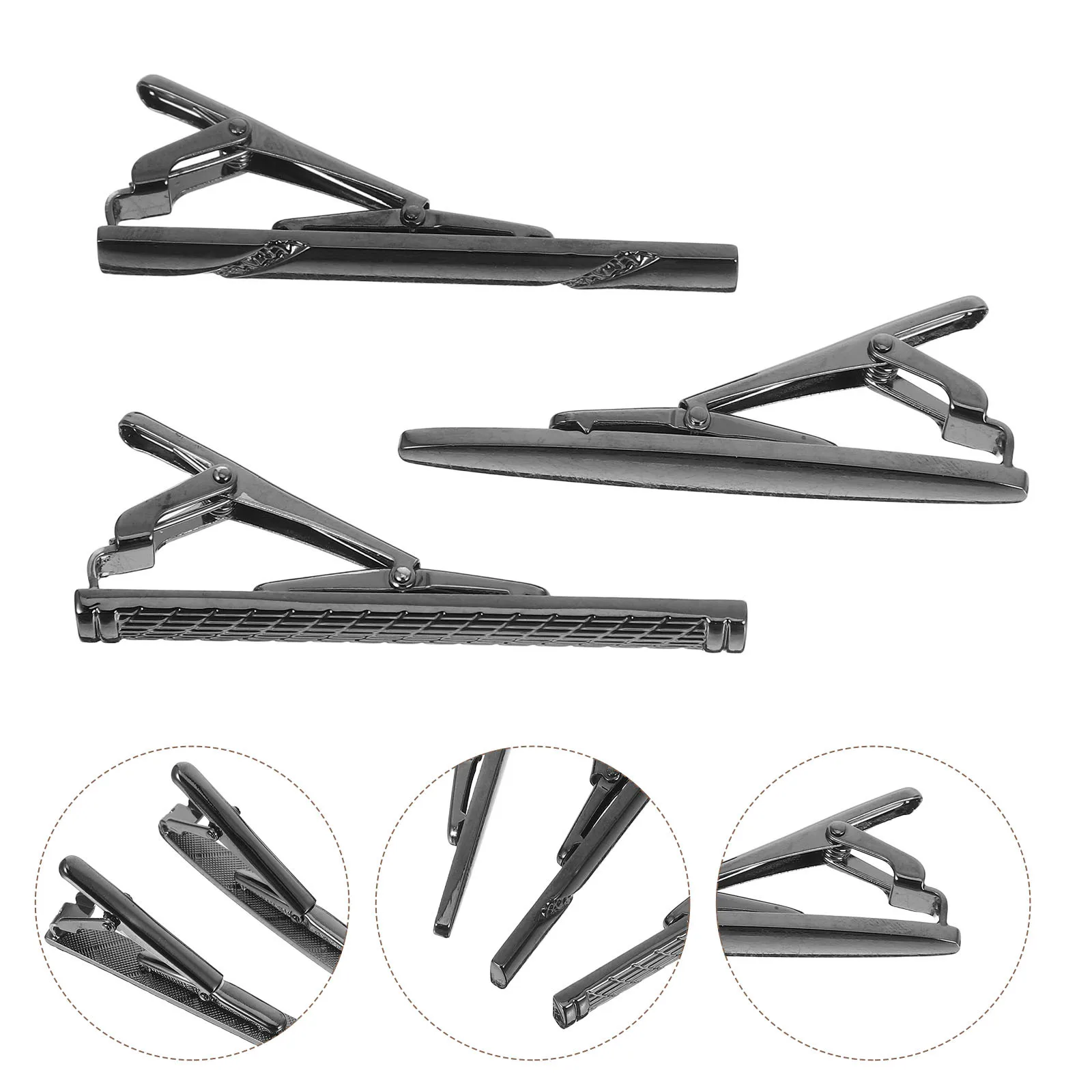 3Pcs Business Tie Clips Men Black Engraved Copper Necktie Clip Set Office Party Wedding Formal Suit Accessories
3Pcs Business Tie Clips Men Black Engraved Copper Necktie Clip Set Office Party Wedding Formal Suit Accessories