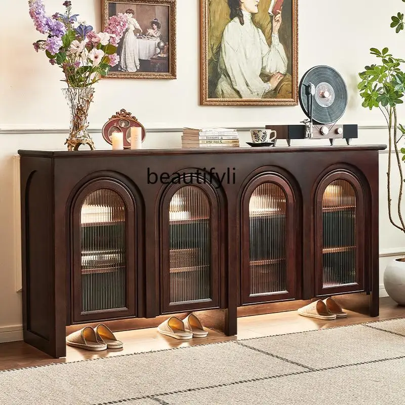 Retro style entrance glass with lamp foyer storage shoe cabinet storage French living room
Retro style entrance glass with lamp foyer storage shoe cabinet storage French living room