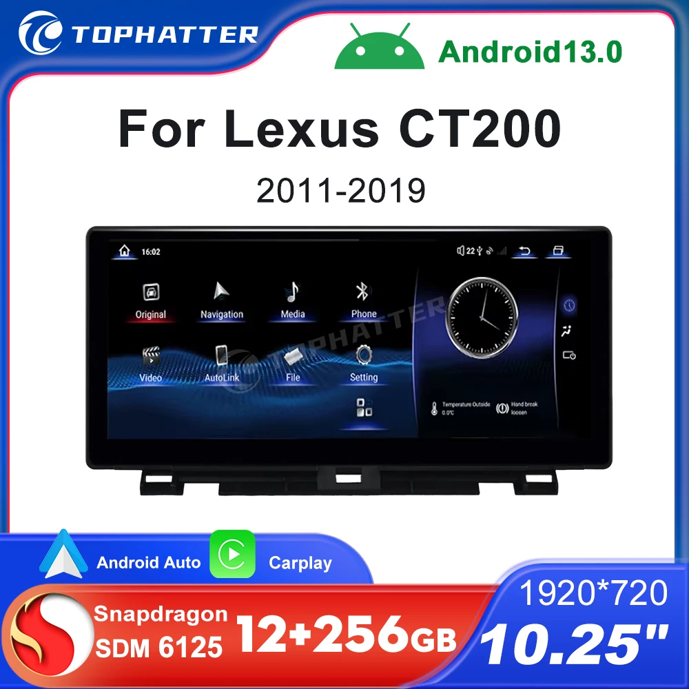 10.25" Car Radio for Lexus CT CT200 2011-2019 Qualcomm 668S Android 13 HD Touchscreen GPS Navigation Android Auto CarPlay DSP BT
10.25" Car Radio for Lexus CT CT200 2011-2019 Qualcomm 668S Android 13 HD Touchscreen GPS Navigation Android Auto CarPlay DSP BT