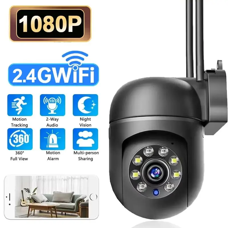 1080P Security Camera 2.4G WIFI Camera Indoor/Outdoor PTZ Speed Wireless IP Camera Humanoid Tracking Surveillance Camera
1080P Security Camera 2.4G WIFI Camera Indoor/Outdoor PTZ Speed Wireless IP Camera Humanoid Tracking Surveillance Camera