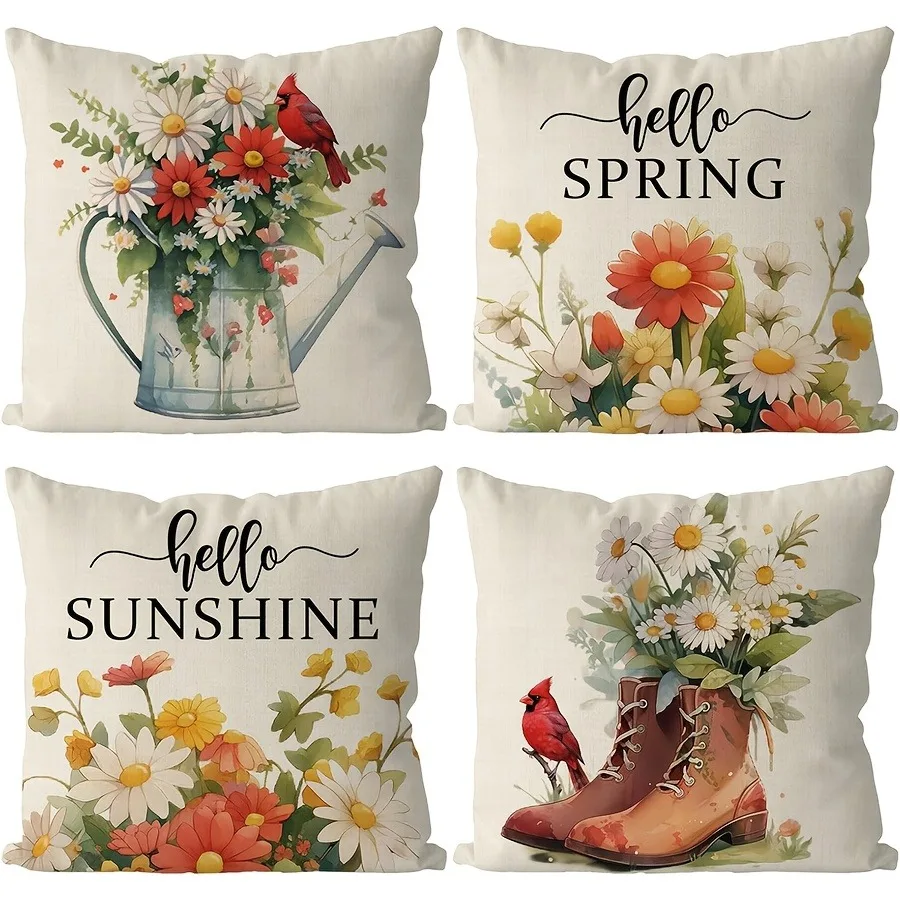 Short plush material pillowcaseSpring Floral Bird Decorative Pillow CoversLiving room sofa cushion cover, soft and comfortable,
Short plush material pillowcaseSpring Floral Bird Decorative Pillow CoversLiving room sofa cushion cover, soft and comfortable,