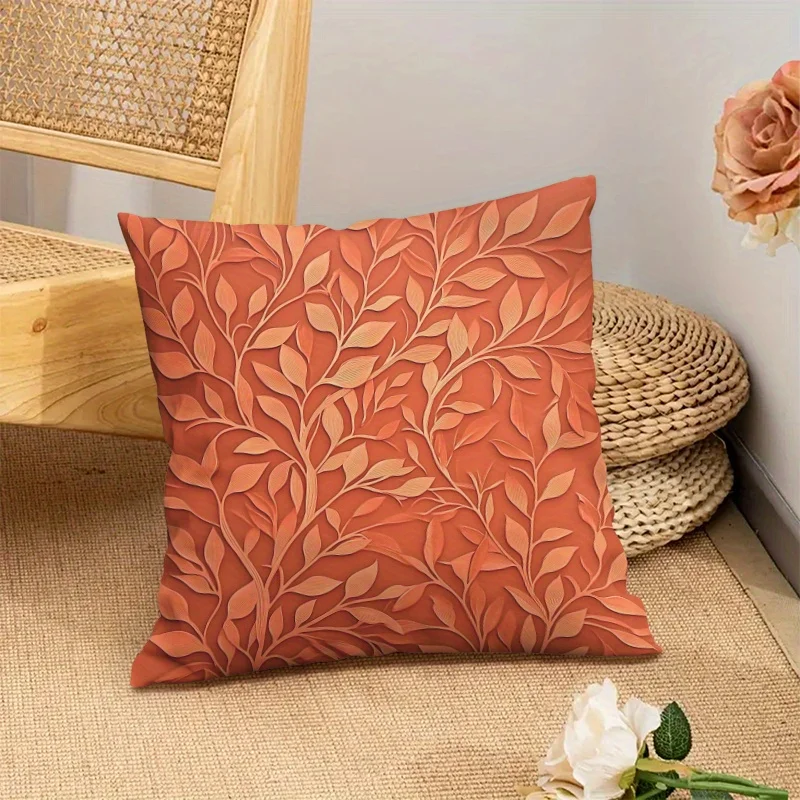 1pc Vibrant Orange Textured Leaves Pattern Pillow Cover,suitable for bedroom living room sofa, decorative pillow cover
1pc Vibrant Orange Textured Leaves Pattern Pillow Cover,suitable for bedroom living room sofa, decorative pillow cover