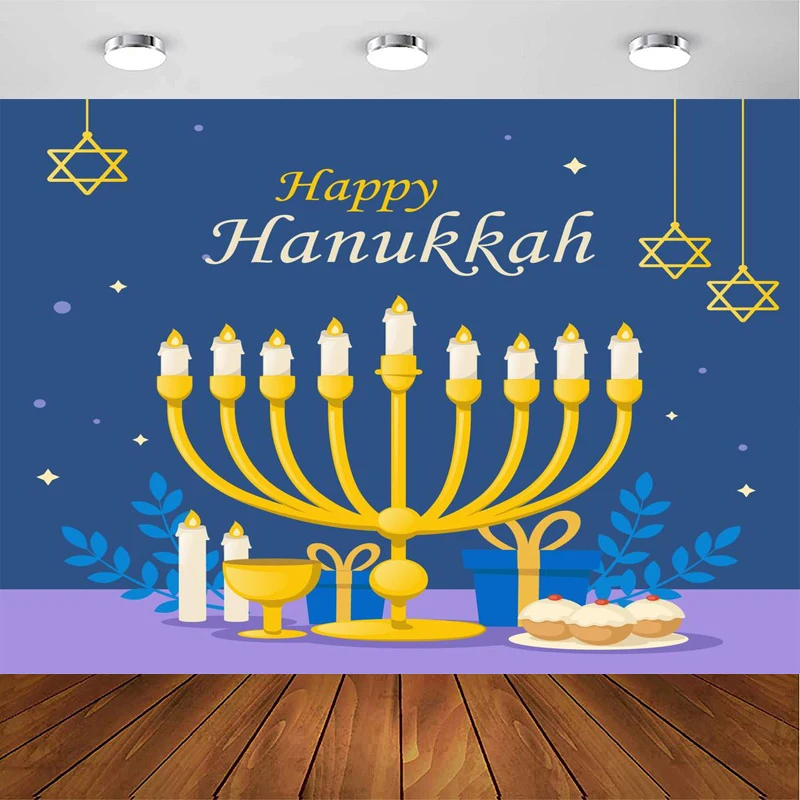 Photography Backdrop For Happy Hanukkah Banner Jewish Chanukah Decoration Background And Supplies For Home Poster
Photography Backdrop For Happy Hanukkah Banner Jewish Chanukah Decoration Background And Supplies For Home Poster