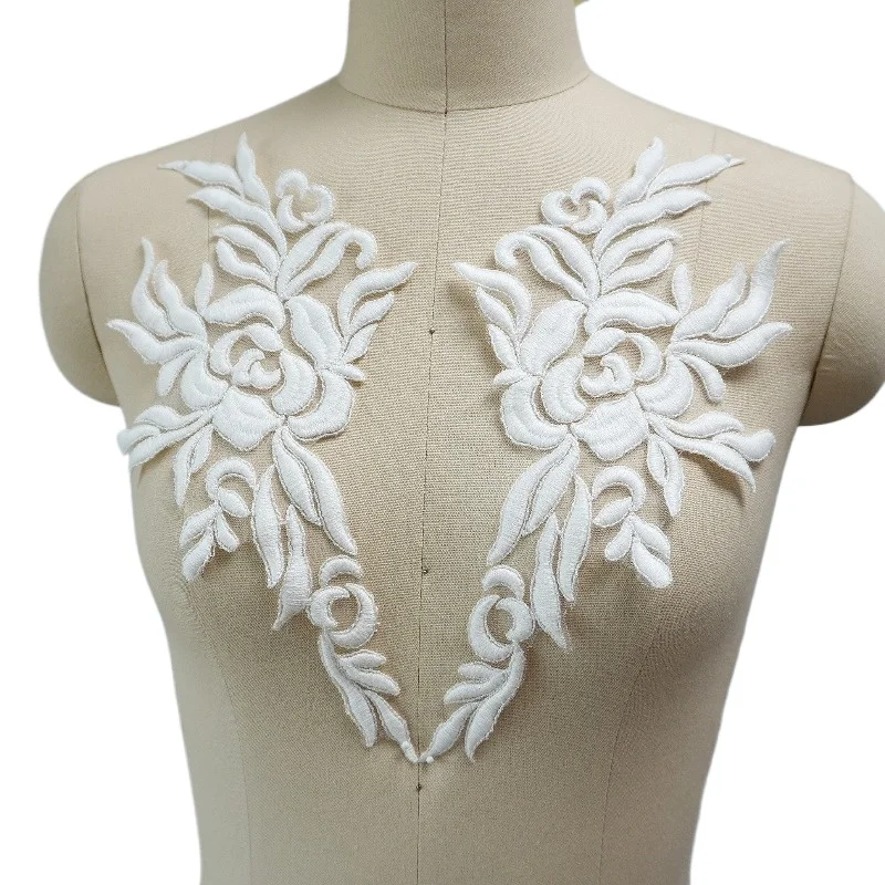 White embroidered lace with flower patches, lace headwear, headband, qipao DIY handmade accessories
White embroidered lace with flower patches, lace headwear, headband, qipao DIY handmade accessories