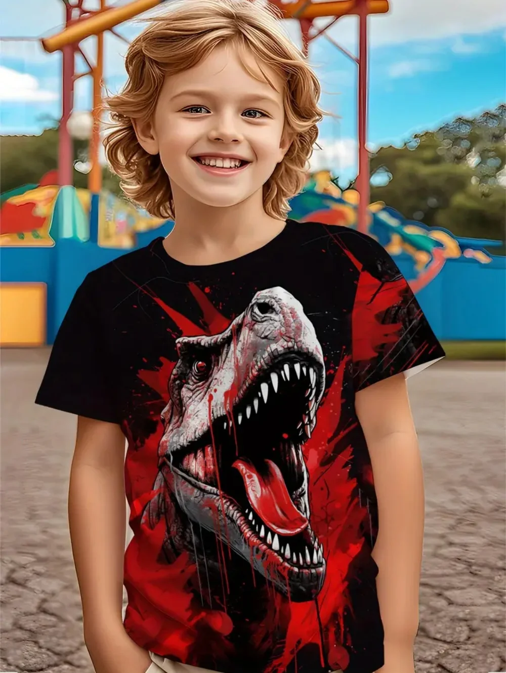 Funny Animals T Shirts Dinosaur Pattern 3D Print Summer Streetwear Short Sleeved T-Shirts Comfort Round Neck Children's T-Shirts
Funny Animals T Shirts Dinosaur Pattern 3D Print Summer Streetwear Short Sleeved T-Shirts Comfort Round Neck Children's T-Shirts
