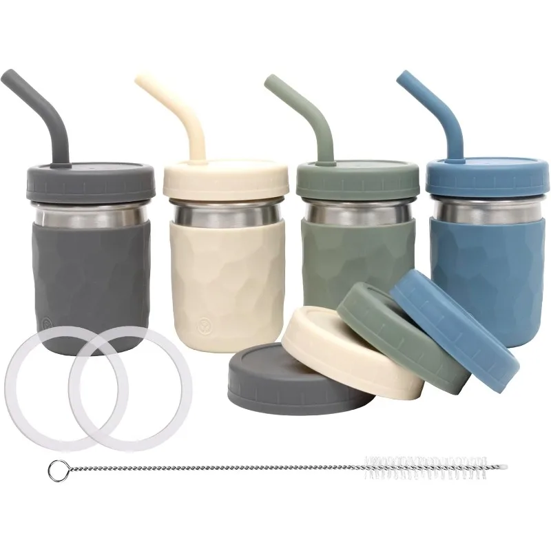 2-in-1 Drinking Cups for Kids, Durable Stainless Steel Tumbler for Smoothies, Silicone Straws with Stoppers
2-in-1 Drinking Cups for Kids, Durable Stainless Steel Tumbler for Smoothies, Silicone Straws with Stoppers