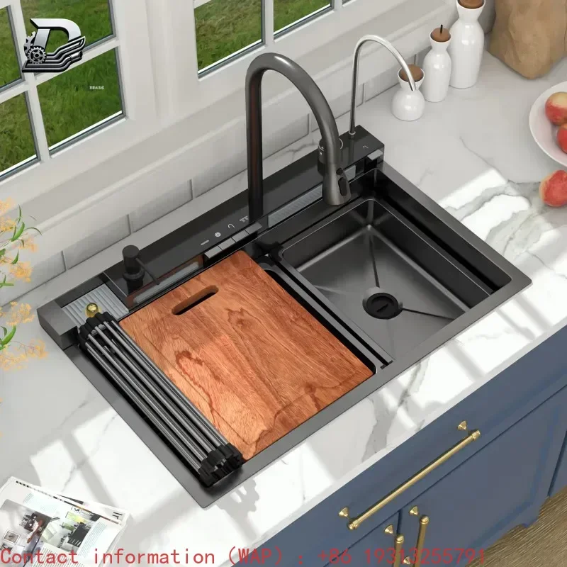 【Best-selling】304 Stainless Steel Kitchen Sink Single Bowl With Pull Down Faucet Digital Display Waterfall Sink 30*19Inch
【Best-selling】304 Stainless Steel Kitchen Sink Single Bowl With Pull Down Faucet Digital Display Waterfall Sink 30*19Inch