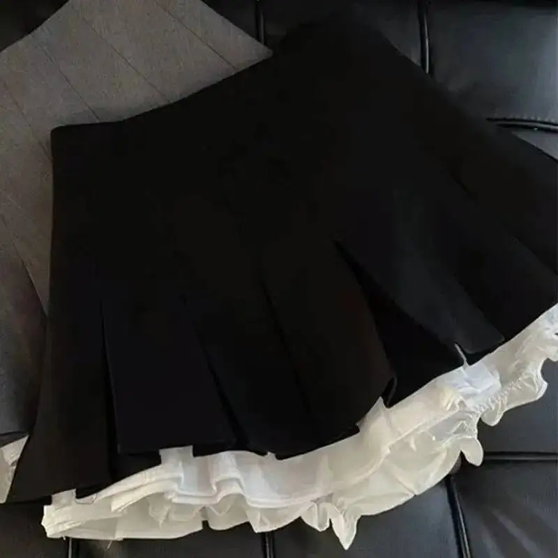 Ruffles Black High Waist Mini Skirt For Women Fashion Korea Patchwork Pleated Skirts Japanese Kawaii All Match Y2k A Line Skirt
Ruffles Black High Waist Mini Skirt For Women Fashion Korea Patchwork Pleated Skirts Japanese Kawaii All Match Y2k A Line Skirt