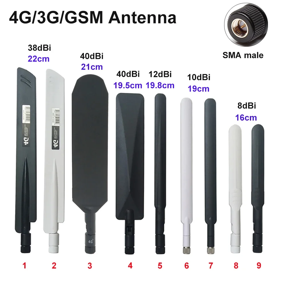2 шт. 4G 3G GSM LTE внешняя антенна с SMA-папа с высоким коэффициентом усиления 700-2700 МГц универсальные антенны 4G усилитель сигнала маршрутизатора
2 шт. 4G 3G GSM LTE внешняя антенна с SMA-папа с высоким коэффициентом усиления 700-2700 МГц универсальные антенны 4G усилитель сигнала маршрутизатора