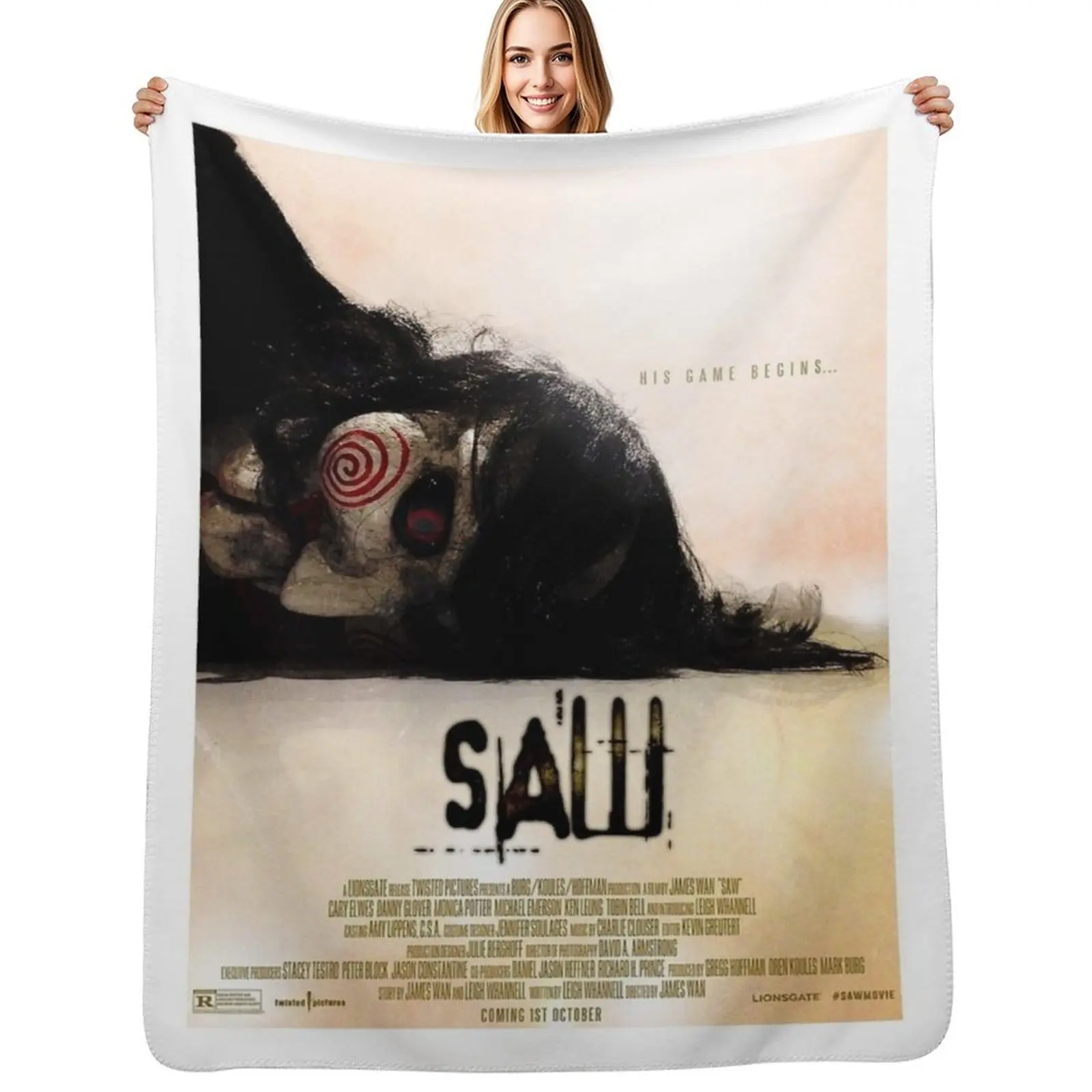 Saw 2004 Poster Throw Blanket Soft Cozy Blanket for Pet Kids Adults
Saw 2004 Poster Throw Blanket Soft Cozy Blanket for Pet Kids Adults
