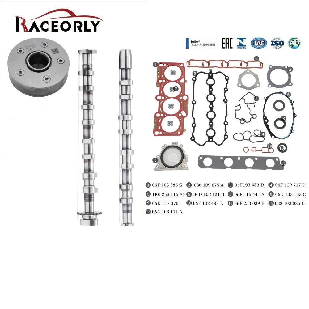 RACEORLY Full Gasket Camshaft Set For VW GTI Passat Audi A6 C6 2.0T BWA BPY BPJ
RACEORLY Full Gasket Camshaft Set For VW GTI Passat Audi A6 C6 2.0T BWA BPY BPJ
