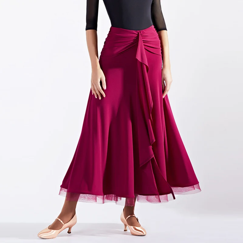 Adult Women Ballroom Dance Skirt Red/Black Mesh Hemline Skirt Waltz Performance Costume Prom Tango Dancing Clothes DL10027
Adult Women Ballroom Dance Skirt Red/Black Mesh Hemline Skirt Waltz Performance Costume Prom Tango Dancing Clothes DL10027