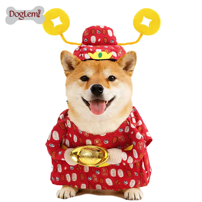 Dog Cat New Year God of Wealth Costume Pet Holiday Festive Fancy Dress Outfit for Small Medium Dogs Cats
Dog Cat New Year God of Wealth Costume Pet Holiday Festive Fancy Dress Outfit for Small Medium Dogs Cats
