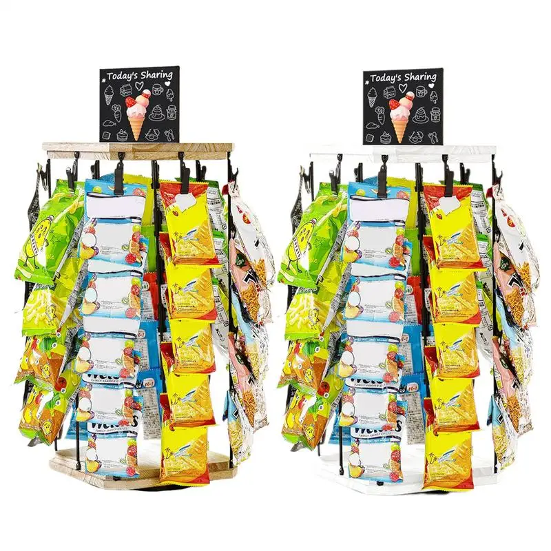 Snack Display For Counter Retail Chip Stand Snack Rack 5 Tiers 40 Clips 360 Rotating Storage Organizer With Message Board
Snack Display For Counter Retail Chip Stand Snack Rack 5 Tiers 40 Clips 360 Rotating Storage Organizer With Message Board