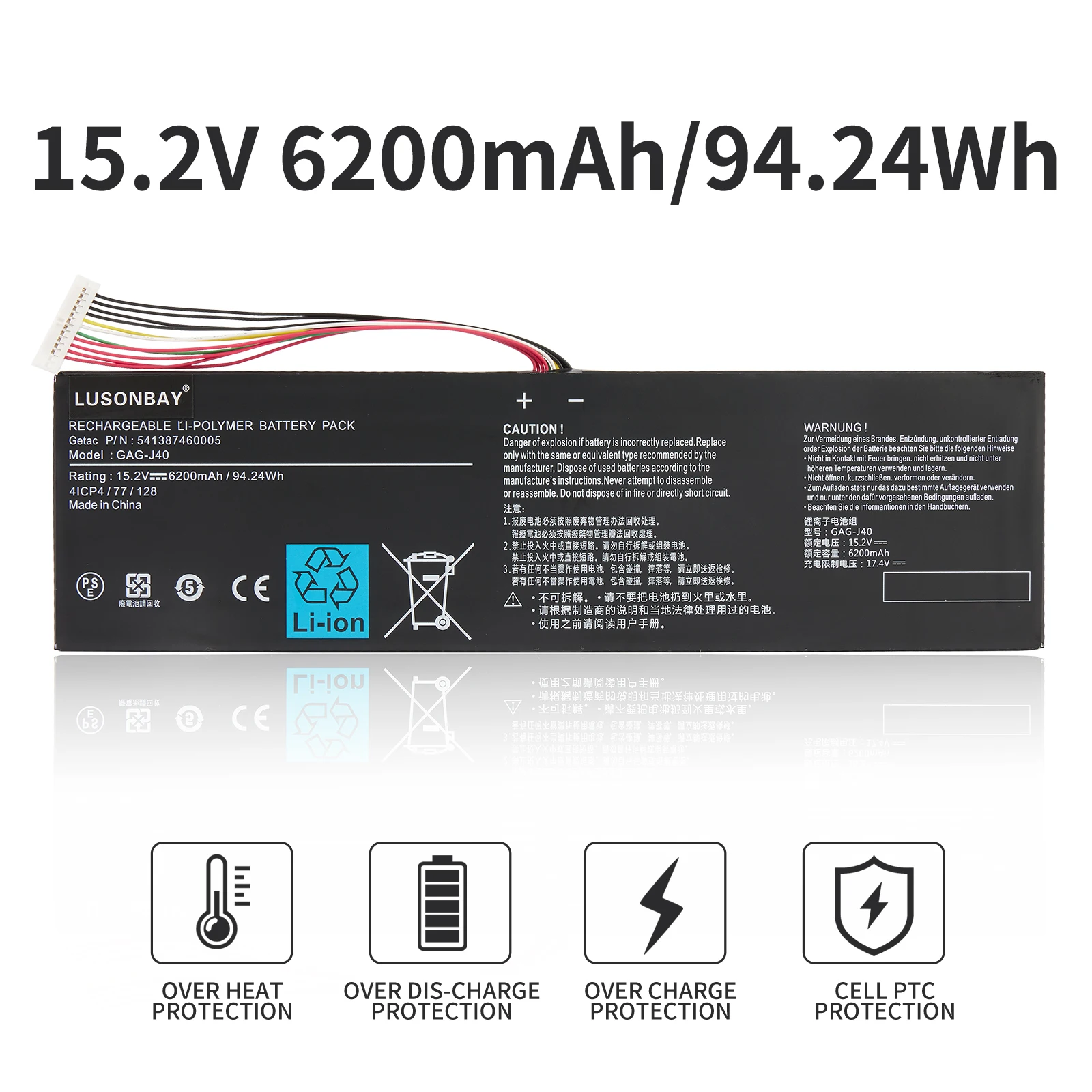 LUSONBAY GAG-J40 Laptop Battery for Gigabyte Aorus X7 Dt V7 V8 V6 Aero 15 14 V7 14-W-CF2 15x 15w 14-P64WV6 P64Wv7-De325Tb
LUSONBAY GAG-J40 Laptop Battery for Gigabyte Aorus X7 Dt V7 V8 V6 Aero 15 14 V7 14-W-CF2 15x 15w 14-P64WV6 P64Wv7-De325Tb