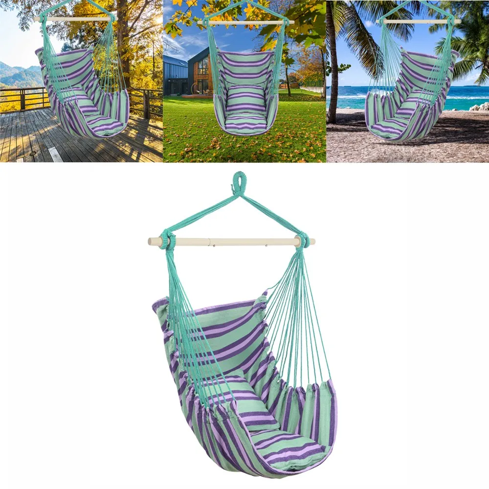 Hammock Hanging Rope Chair Porch Swing Seat Patio Camping Portable + 2* Pillow
Hammock Hanging Rope Chair Porch Swing Seat Patio Camping Portable + 2* Pillow