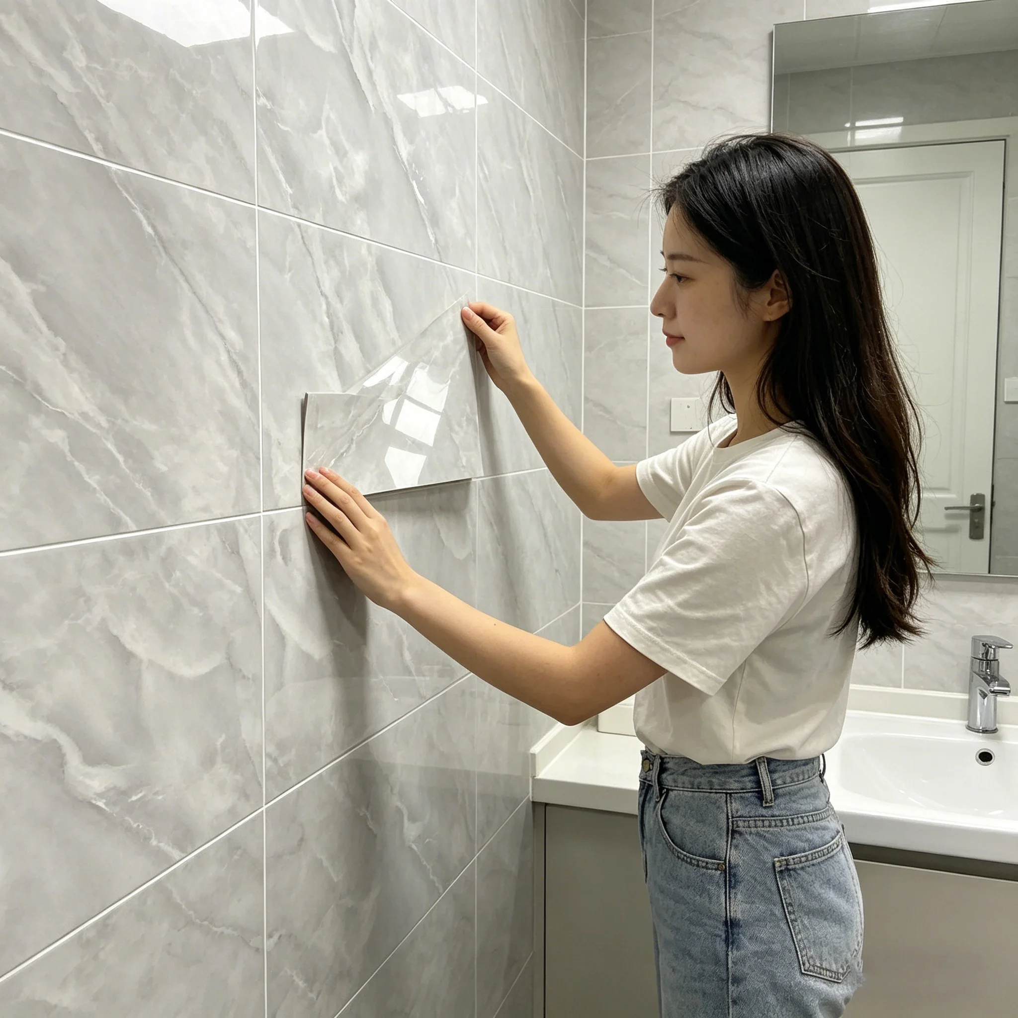 Marble Wallpaper Tiles Wall Sticker Bathroom Waterproof Decoration Film Extra Thick Stickers for Toilet and Home Kitchen Decor
Marble Wallpaper Tiles Wall Sticker Bathroom Waterproof Decoration Film Extra Thick Stickers for Toilet and Home Kitchen Decor