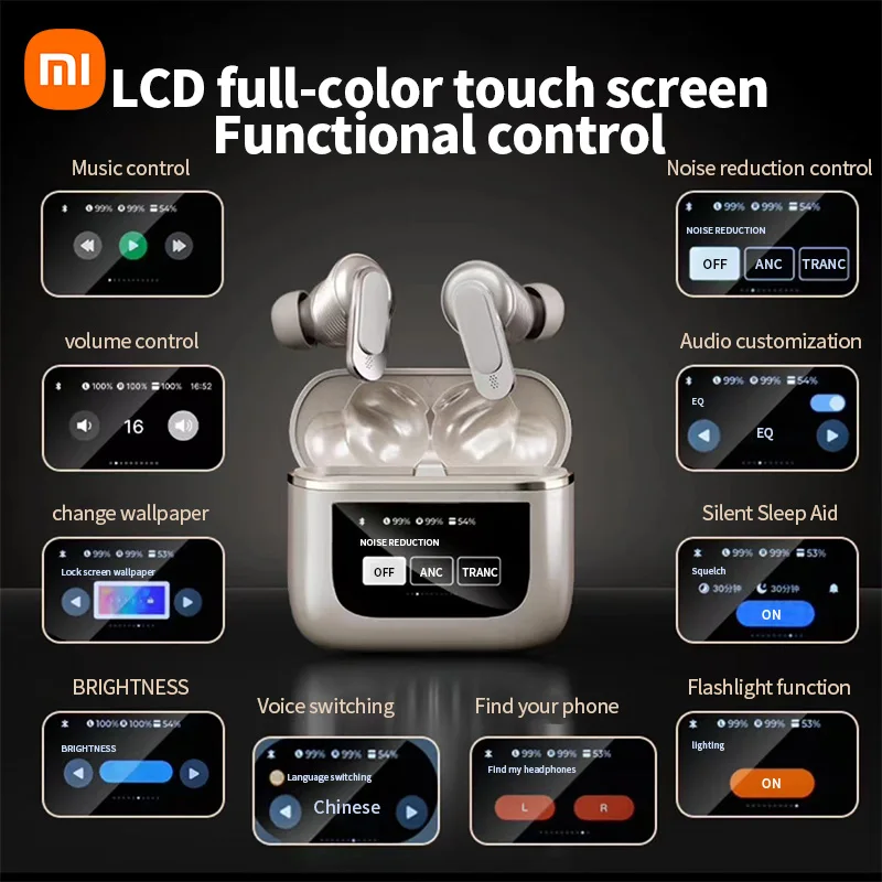 XIAOMI V8 Pro ANC Wireless Earbuds In Ear Bluetooth5.3 Noise Cancelling Earphones Full color LCD Screen Sport Headset With Mic
XIAOMI V8 Pro ANC Wireless Earbuds In Ear Bluetooth5.3 Noise Cancelling Earphones Full color LCD Screen Sport Headset With Mic